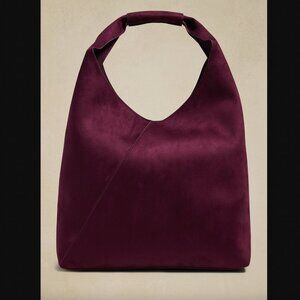 Banana Republic Vegan Leather Slouchy Tote - Bright Wine